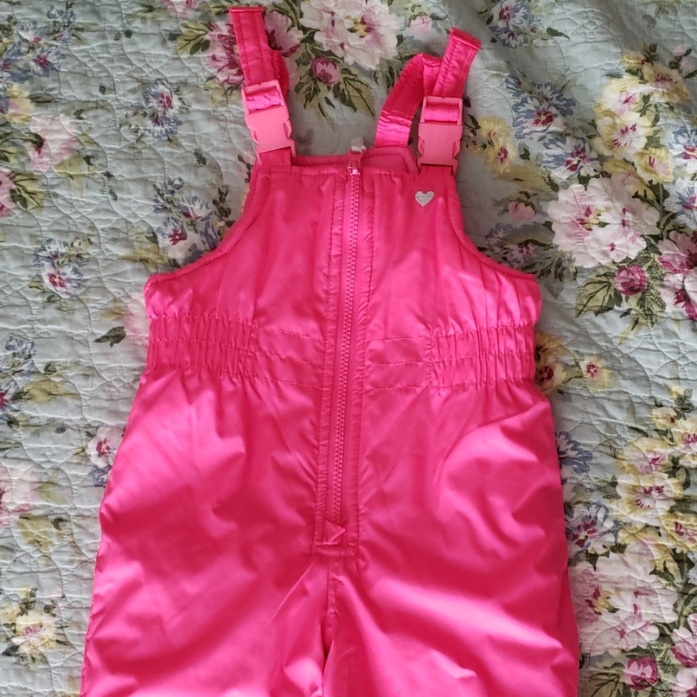 Carter's girls hot pink snow bib